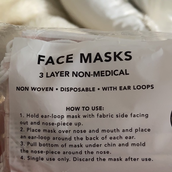 Kitsch Accessories Kitsch Disposable Face Mask Set Of 2 Pink Blush